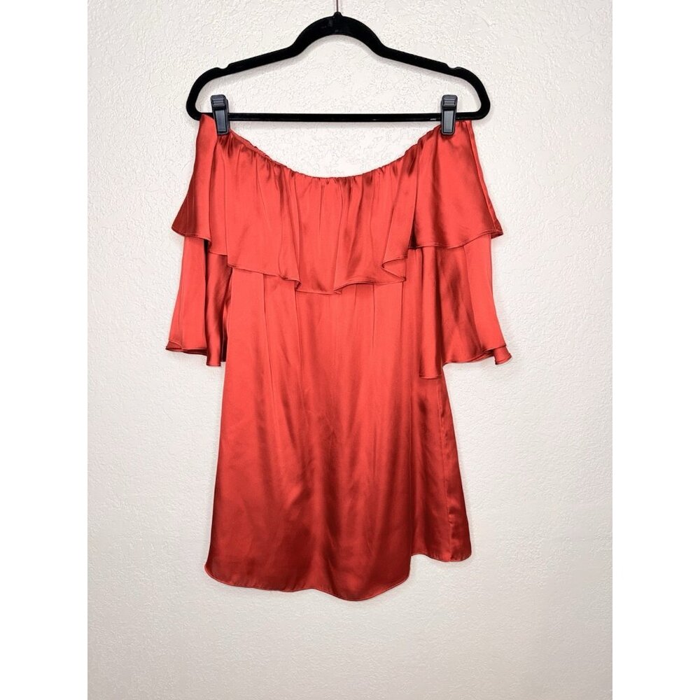 Lovers + Friends Silky Satin Off The Shoulder Dress Sexy Dinner Date Wedding R